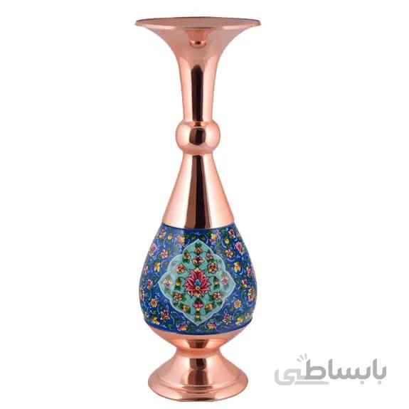 گلدان مسی طرح پرداز اثر آقاجانی ارتفاع 40 سانتی متر کد C-480