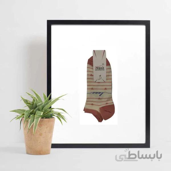 جوراب زنانه nopak طرح خط و قلب