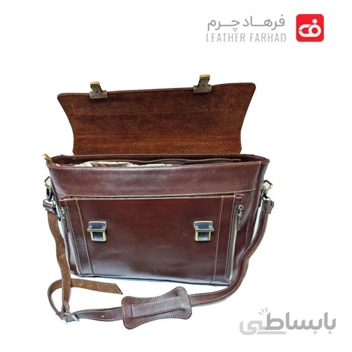 کیف اداری دو قفل چرم طبیعی تبریز کد 251383