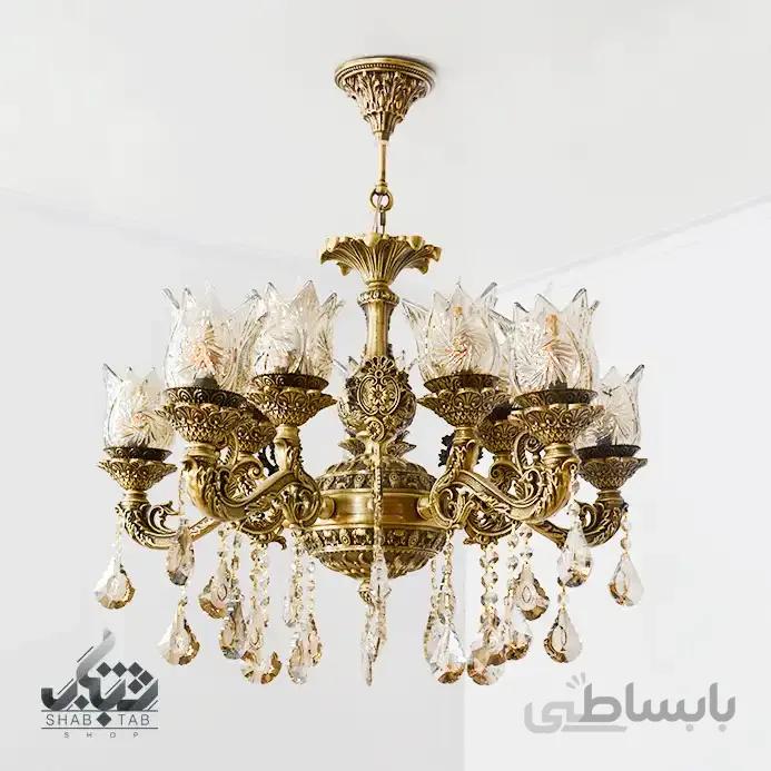 لوستر آویز پنج شاخه ده شعله کد 3413