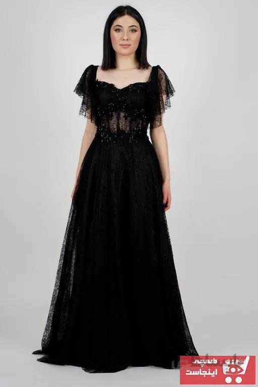 لباس مجلسی بلند برند SpringStore رنگ مشکی کد ty35145514