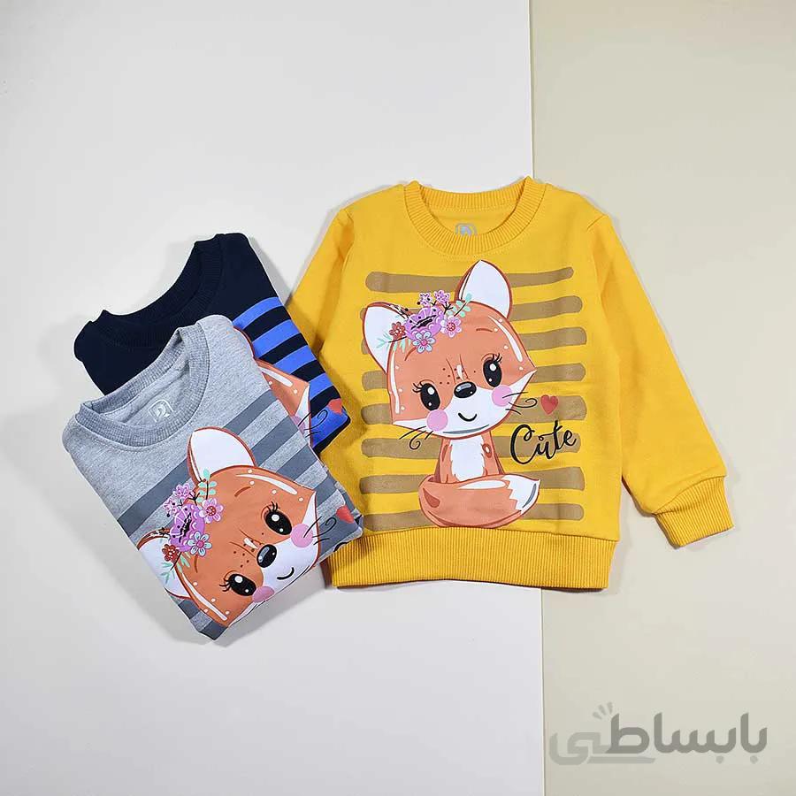 بلوز دخترانه بچه گانه طرح روباه کیوت کد 2266