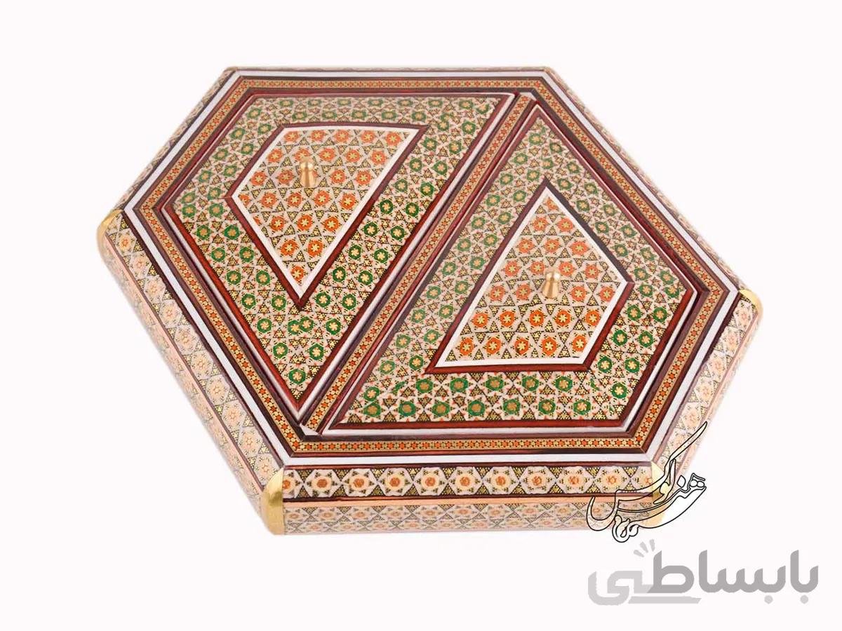 شکلات خوری خاتم کاری دو درب