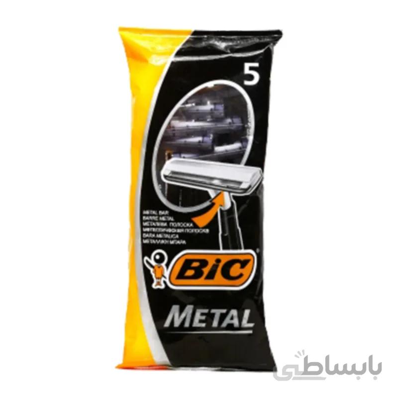 خودتراش 5 عددی بیک مدل Metal تک لبه