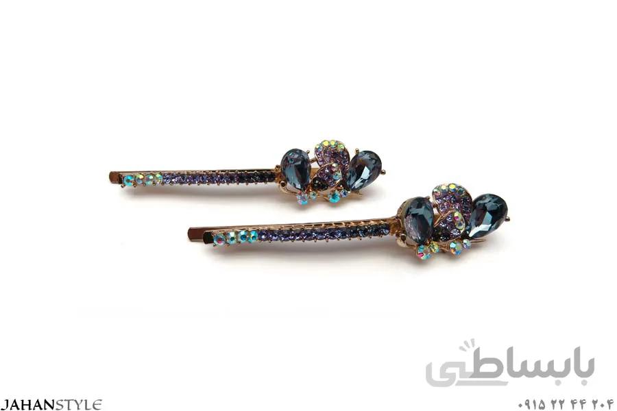 سنجاق سر نگین اتمی دخترانه طرح پروانه
