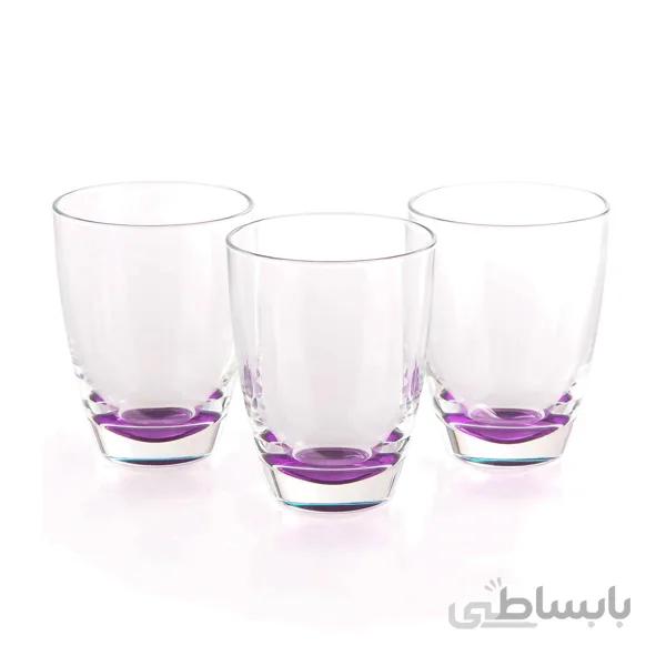 لیوان شفاف پایه بنفش بورگونوو مدل آلپی