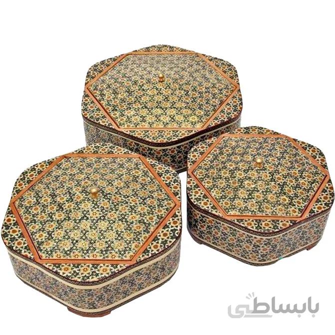 ست شکلات خوری خاتم کاری کد LN-59