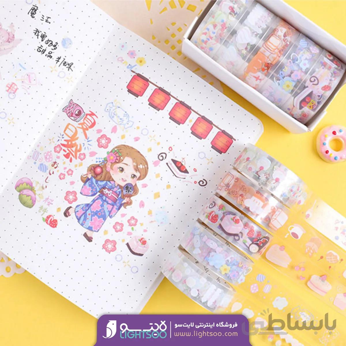 چسب واشی ۵ عددی شفاف طرح شیرینی