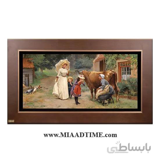 تابلو نقاشی چوبی لوتوس مدل دیدن مزرعه کد FWB-100x60-B