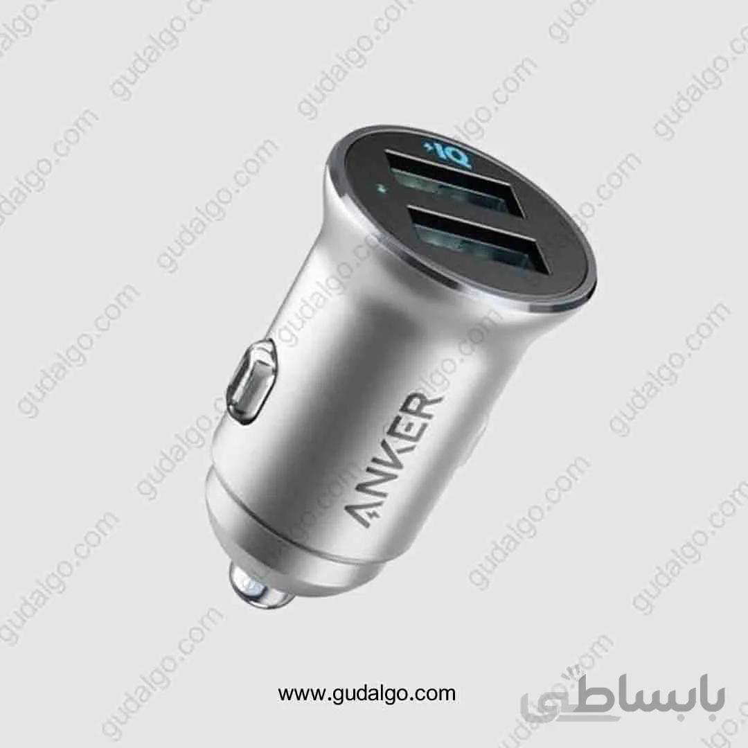 شارژر فندکی 2 پورت انکر مدل A2727 PowerDrive توان 24 وات ا Anker A2727 PowerDrive 2 Alloy Metal Mini Car Charger