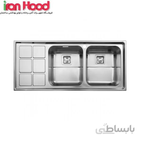 سینک ظرفشویی توکار استیل البرز ا Steel Alborz Double Bowl Sink 761