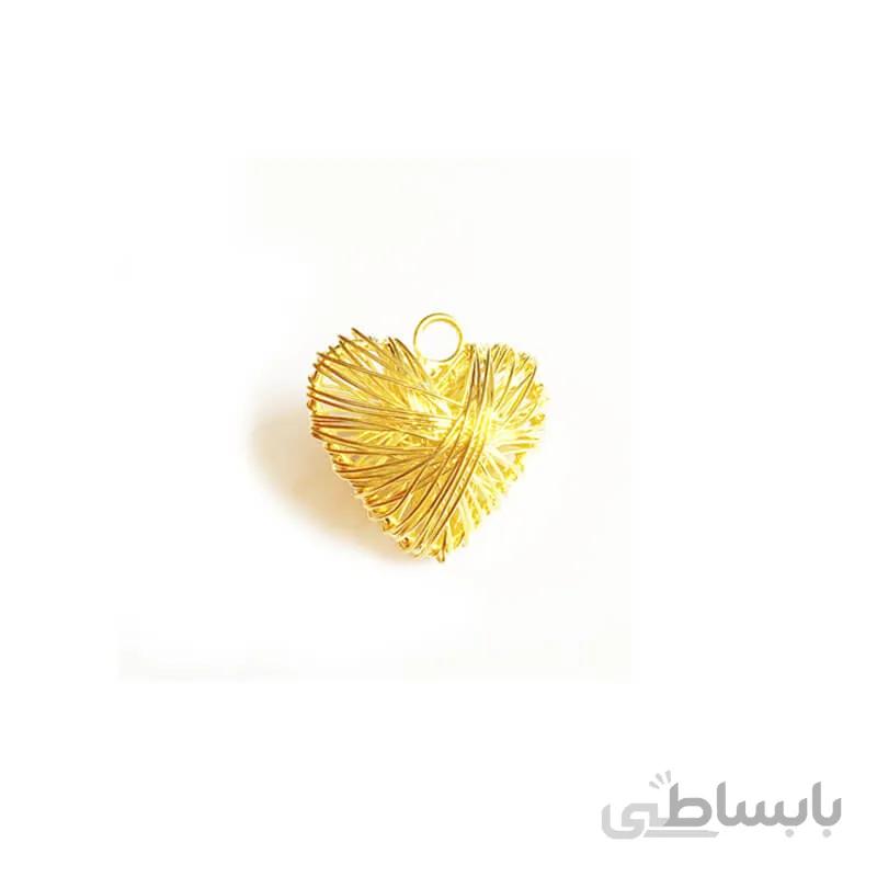 خرج کار طلایی قلب سه بعدی 3cm
