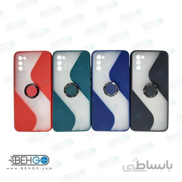 قاب گوشی سامسونگ A02S کاور A02S قاب پاپ سوکت دار با محافظ لنز دوربین گوشی A02S مدل حلقه انگشتی نگهدارنده موبایل مناسب New 2021 Case with popsocket for Samsung Galaxy A02S ا New 2021 Case with popsocket for Samsung Galaxy A02S