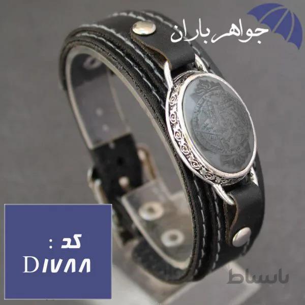 دستبند حدید ستاره داوود چرمی کد D_1788