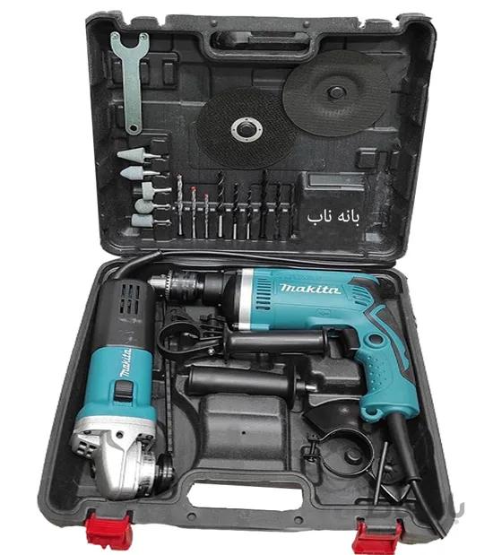 پک دو قلوی دریل و مینی فرز ماکیتا مدل 9555N ا Makita twin drill pack and mini milling machine