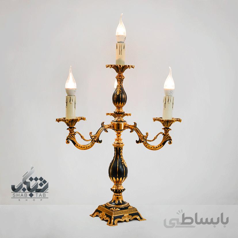 آباژور رومیزی سه شاخه چهار شعله نورسازان مدل یاسمن کد 709 ا 709