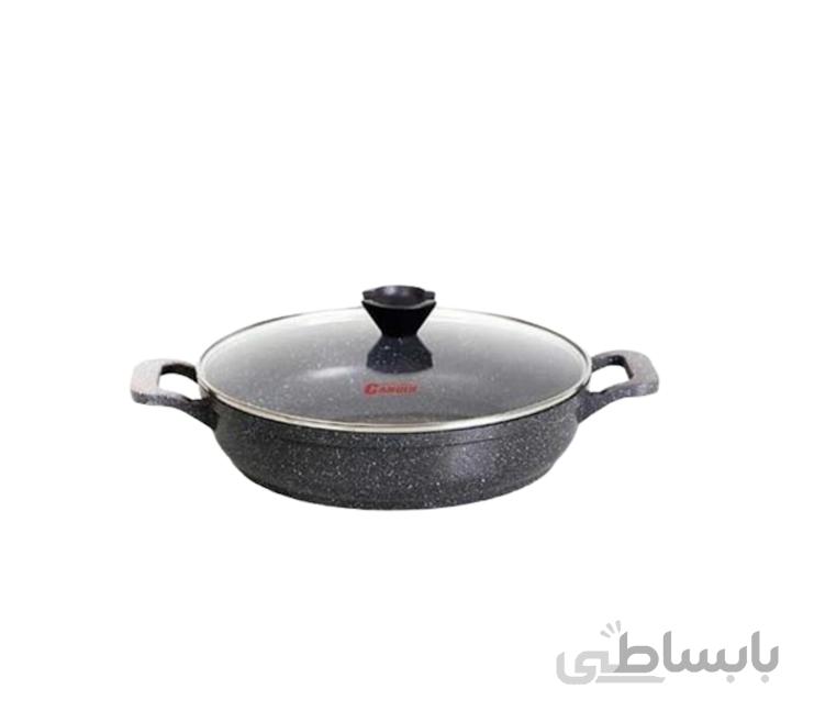 تابه 2 دسته درب دار 28 مدل پروانه دورو خاکستری