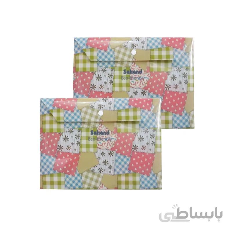 پوشه دکمه دار سهند کد EF3 سایز A4 بسته 2 عددی