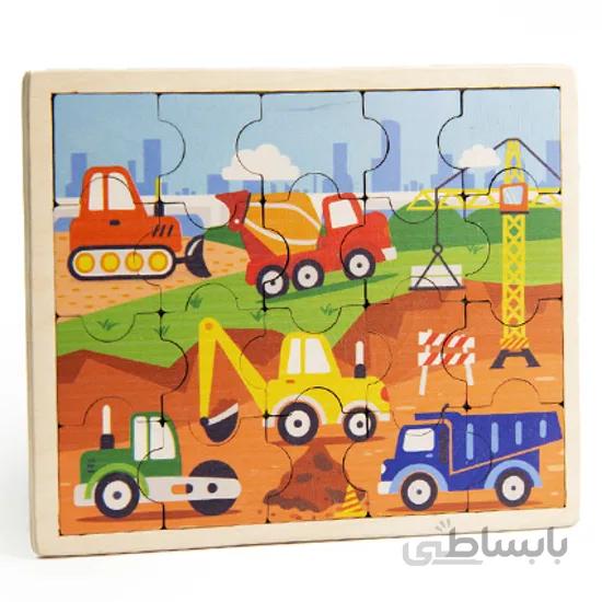 پازل چوبی جورچین ماشین های سنگین