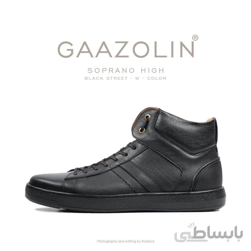 کتانی ساقدار سوپرانو گازولین تمام مشکی – GAAZOLIN Soprano High Sneakers Black Street