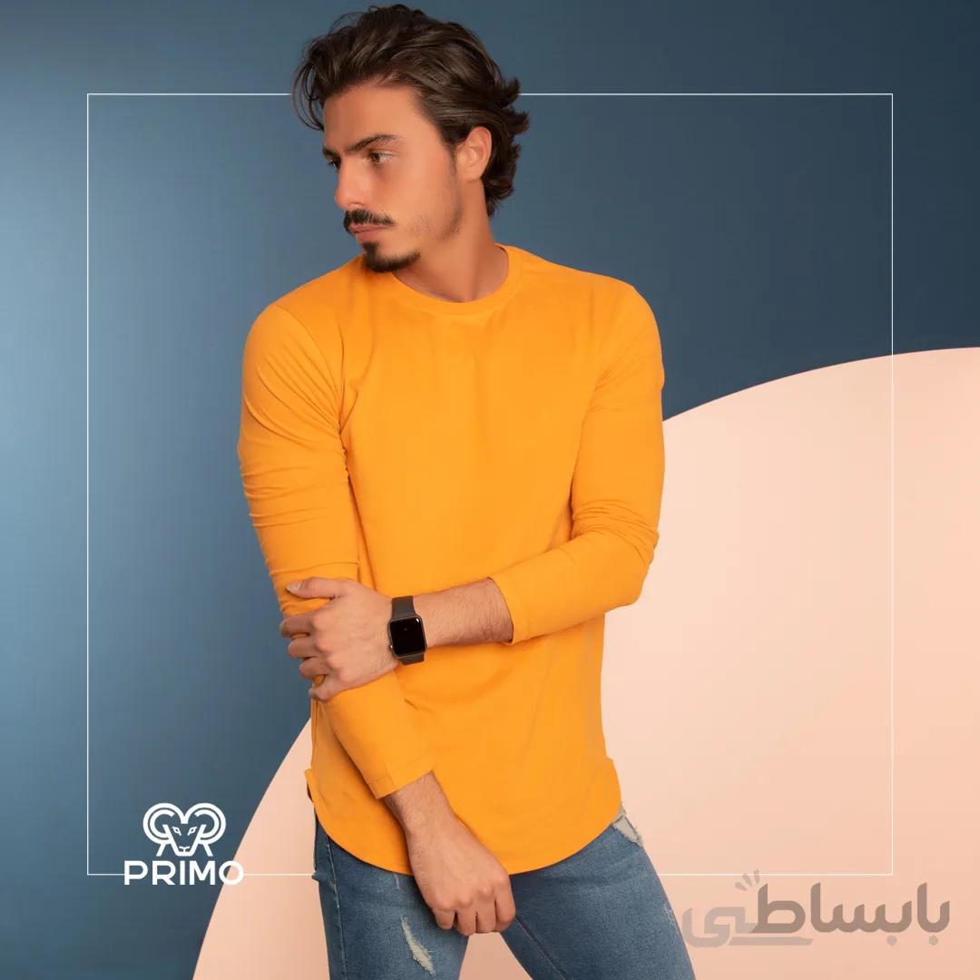 تیشرت پنبه مردانه مدل آستین بلند ساده 513305