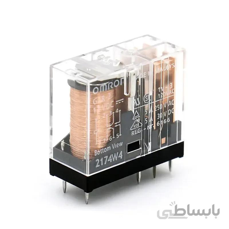 رله 12 ولت 5 آمپر شیشه ای Omron G2R-2