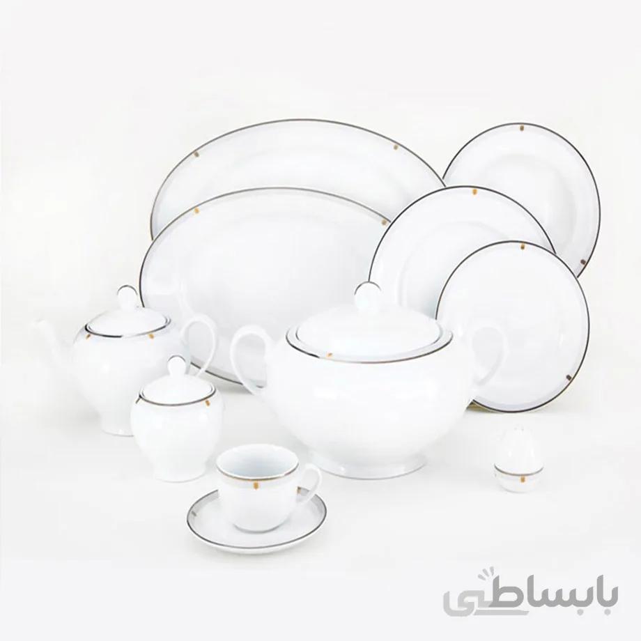 سرویس چینی 102 پارچه چینی زرین سری ایتالیا اف مدل اپرا