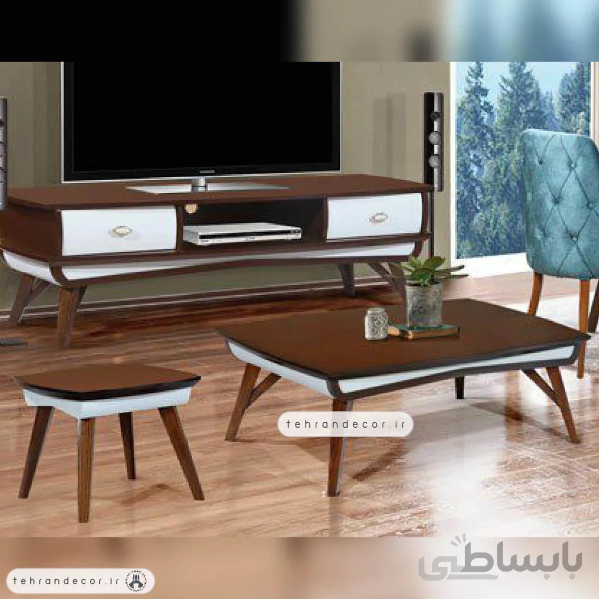 ست میز جلومبلی عسلی آبنوس