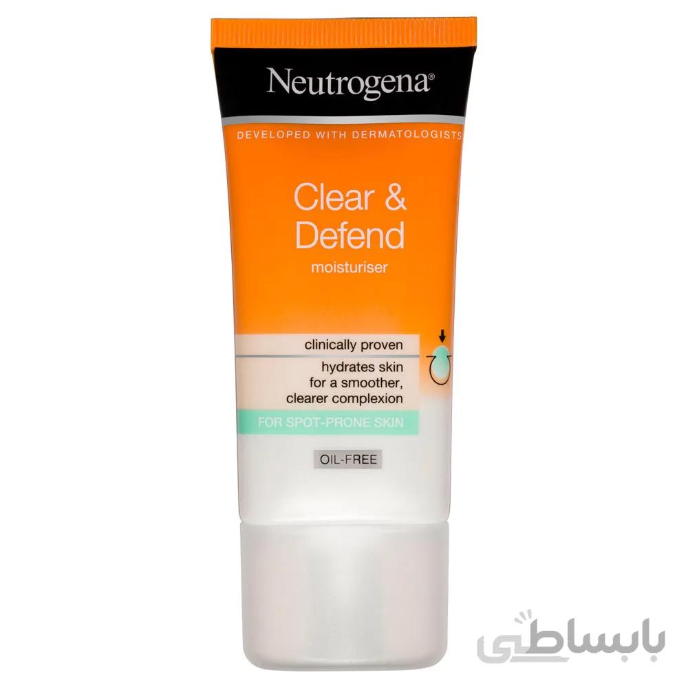 کرم مرطوب کننده پوست چرب نیتروژنا Neutrogena مدل کلیر اند دیفند CLEAR & DEFEND حجم 50 میل