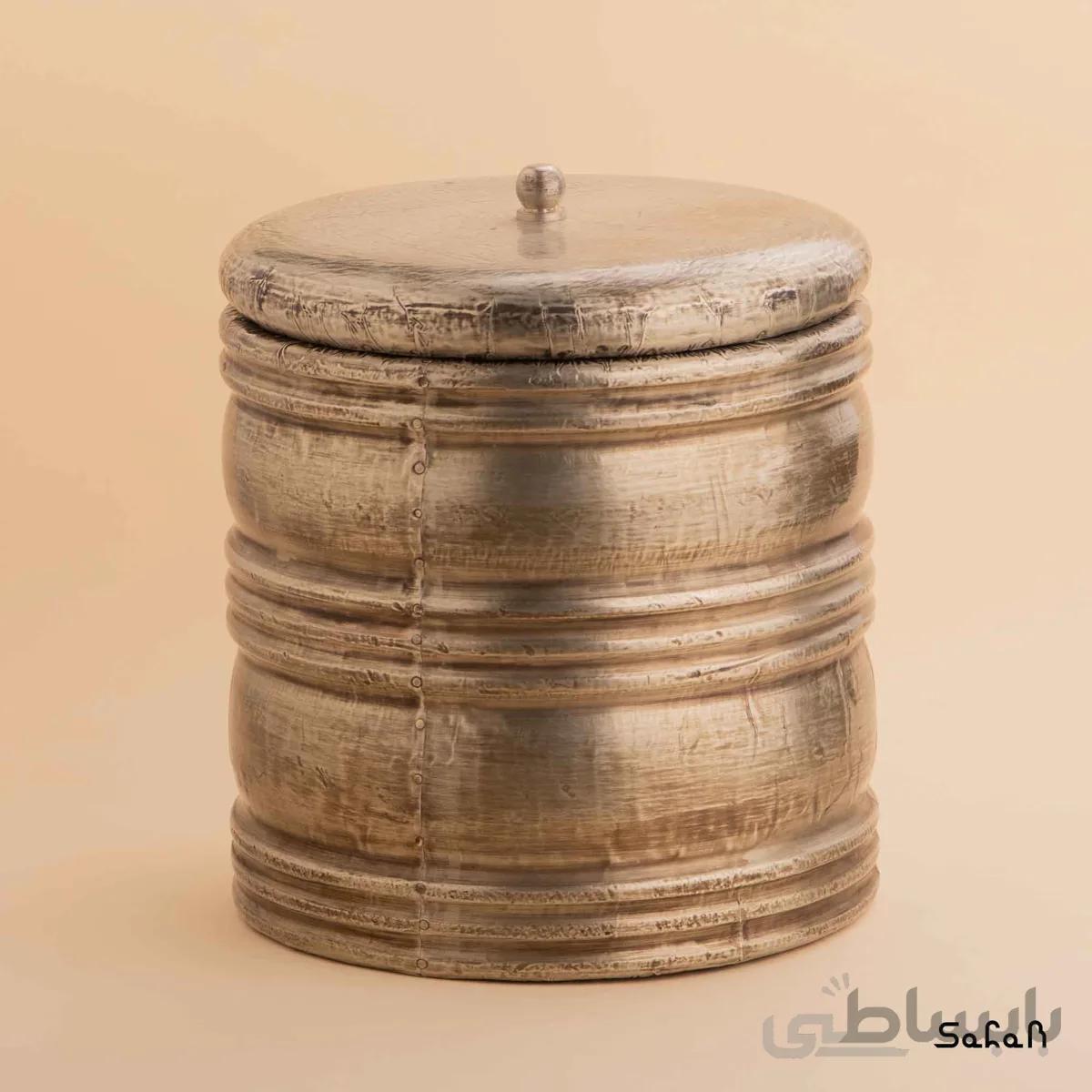 بانکه برنجی و چوبی نقره ای سایز 3