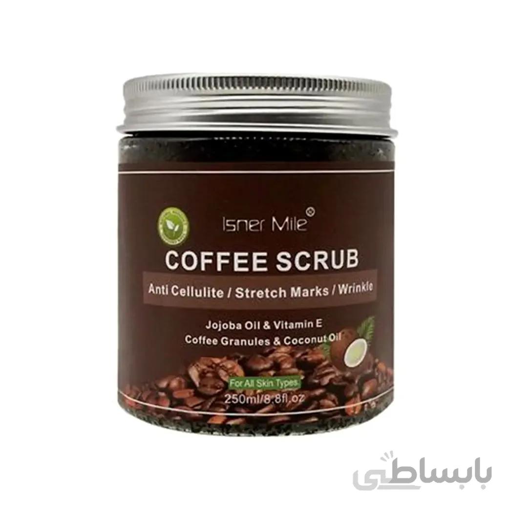 اسکراب قهوه Isner Mile ضد چروک و آنتی سلولیت 250 میل ا Isner Mile Scrub Coffee Anti Wrinkle Cellulite 250ml