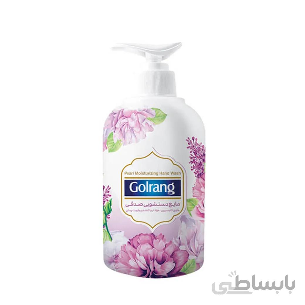 مایع دستشویی صدفی گلرنگ مدل گلدار بنفش 500 گرم ا Golrang Hand Wash Liquid Pearl 500gr