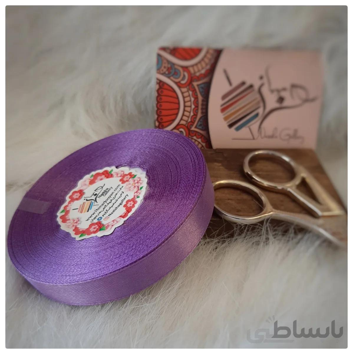 روبان ساتن 1.3 سانت بنفش رول کامل
