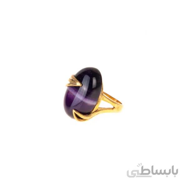 انگشتر زنانه نگین دار سنگی برنجی کد br1001