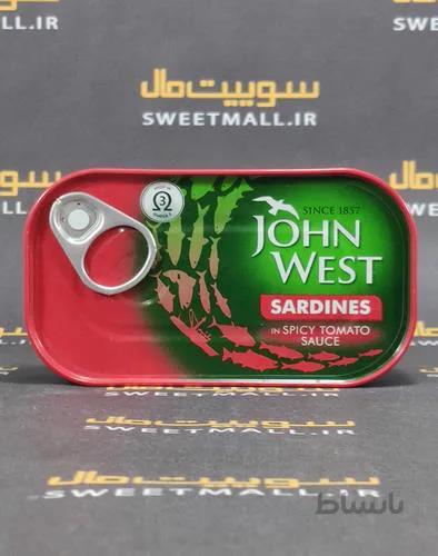 کنسرو ماهی ساردین جان وست 120 گرم John West-ماهی ساردین در سس گوجه فرنگی تند