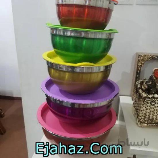 لگن 5 عددی رنگی درب دار
