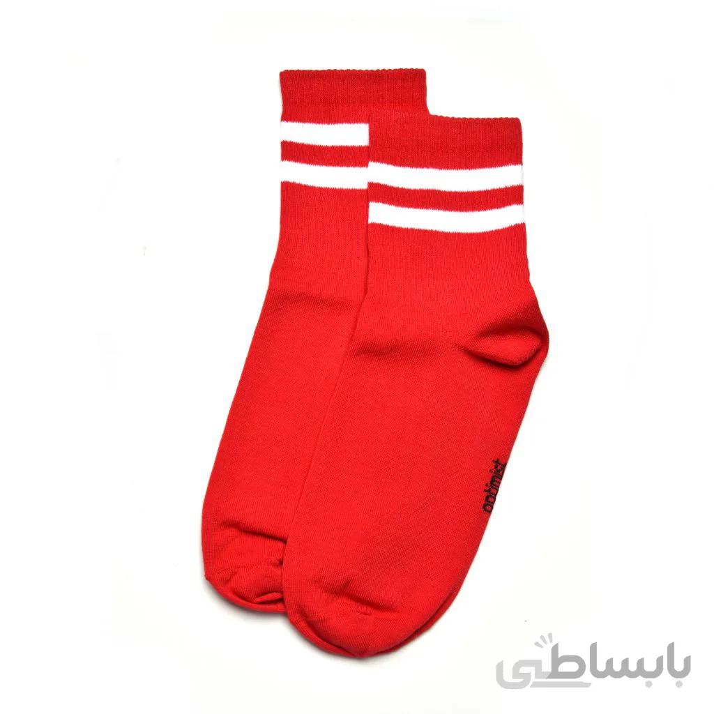 جوراب نیم ساق دوخط قرمز آپتیمیست