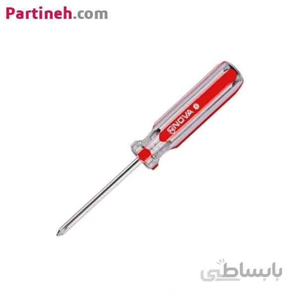 پیچ گوشتی دوسو دسته کریستالی نووا سایز 150*6