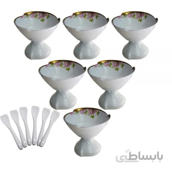 بستنی خوری مدل سوسن بسته 6 عددی