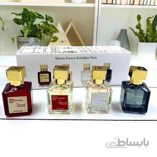 گیفت ست 4 عددی 30 میل یونیسکس باکارات Best Gift Set 4x30ml Baccarat Edp+Extrait+ Oud Satin Mood