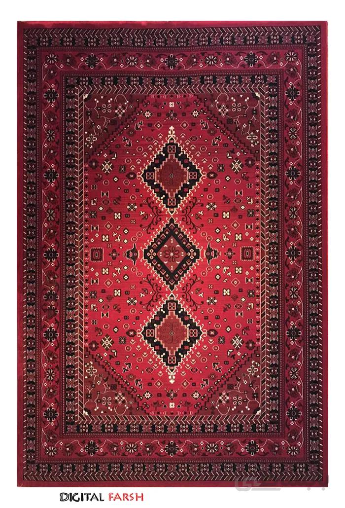 فرش رادین اصفهان طرح بلوچ ۵ رنگ زمینه اناری