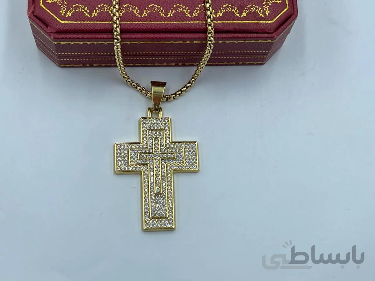 گردنبند صلیب فول نگین
