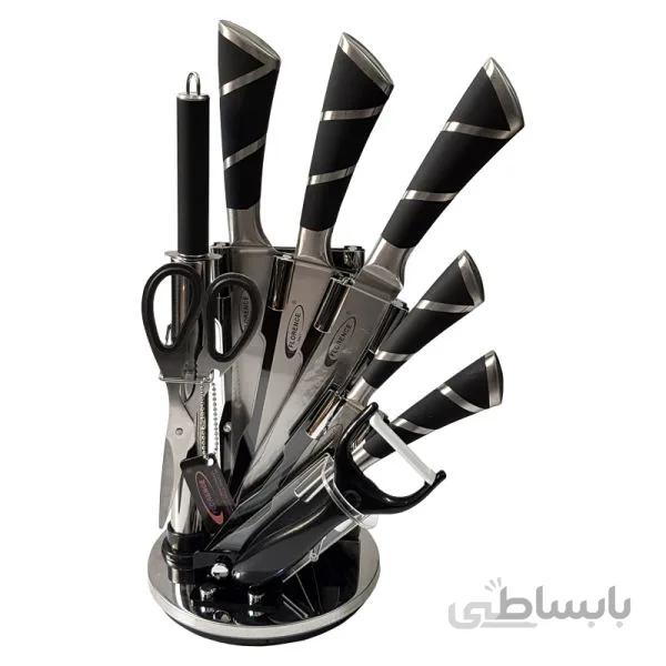 سرویس چاقو آشپزخانه ۹ پارچه یونیک مدل UN-97