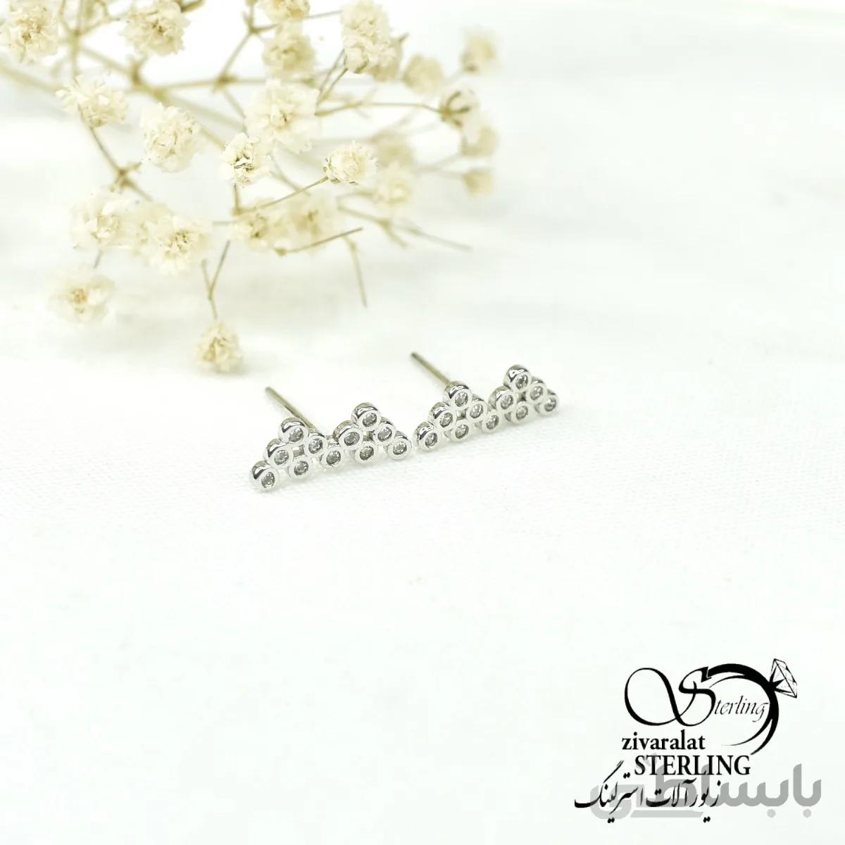 گوشواره میخی نقره کد 6202