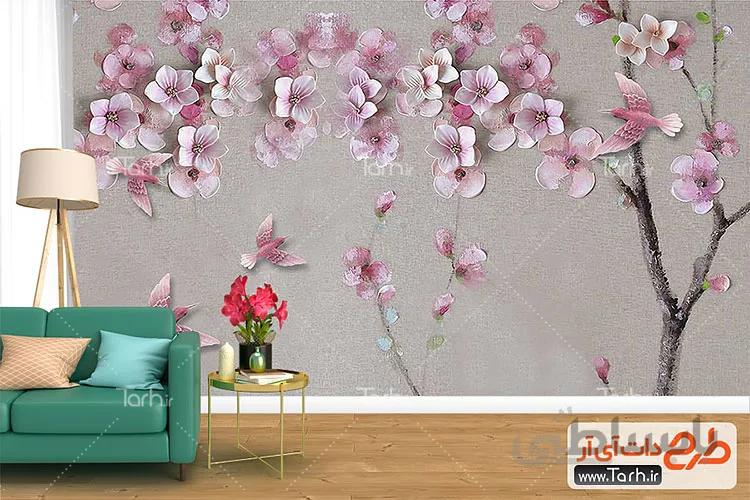 کاغذ دیواری طرح شکوفه