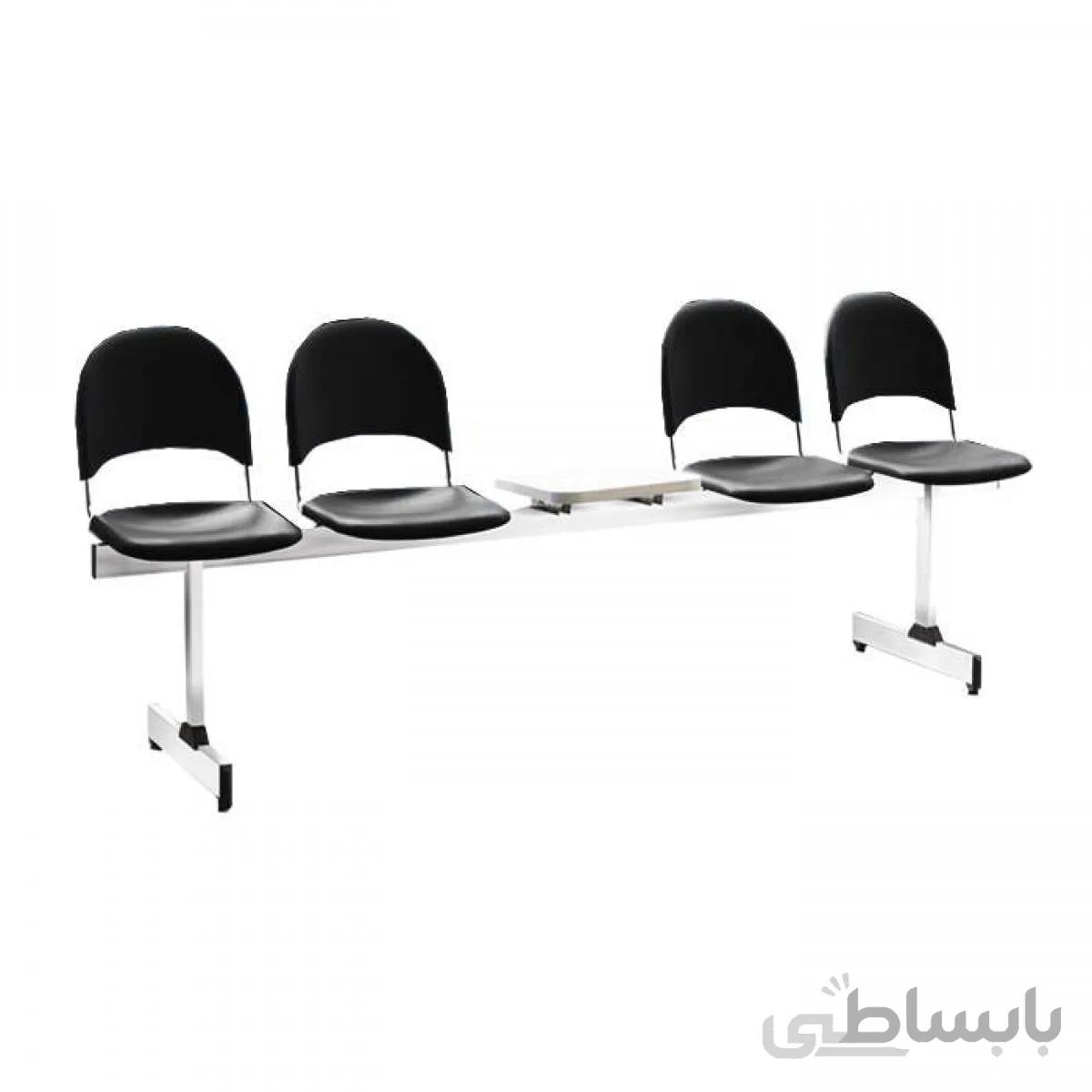 ‌صندلی انتظار چهارنفره متال پلاست صنایع نظری