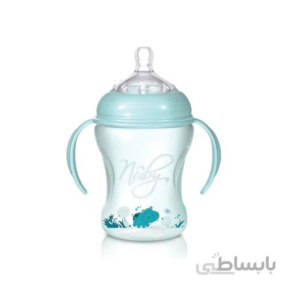 شیشه شیر دسته دار 240 میل نابی NUBY