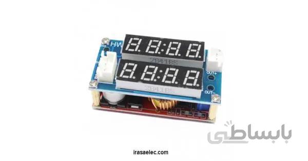 ماژول کاهنده 5 آمپر DC-DC با نمایشگر ولتاژ و جریان دارای خروجی TTL