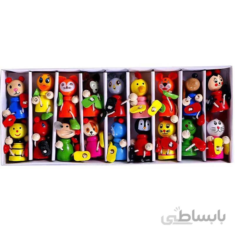 سرمدادی چوبی طرح عروسکی بسته 18 عددی