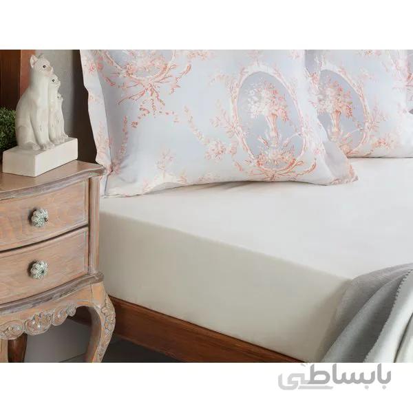 ملحفه کشدار دو نفره مادام کوکو Manon کرم
